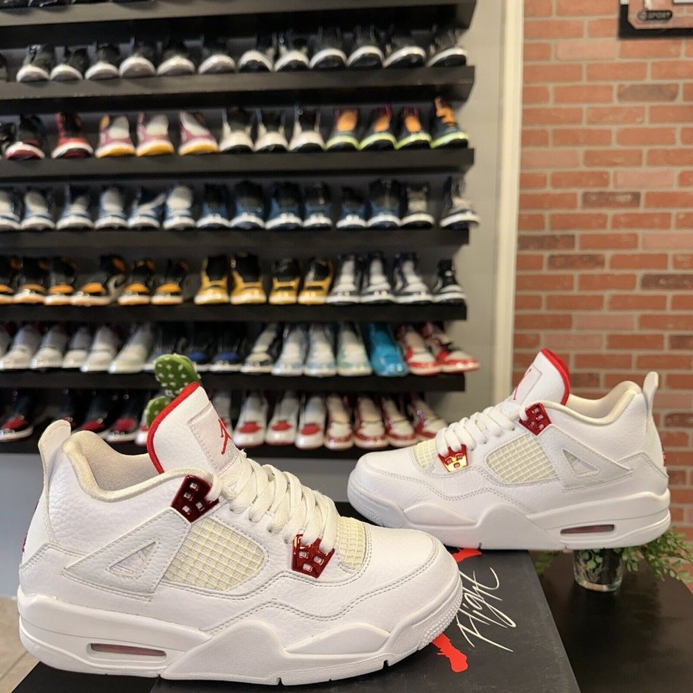 AUTHENTIC 408452 112 Air Jordan 4 Metallic Red GS